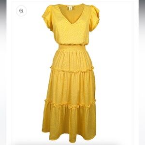 Jessica Simpson Ruffled Yellow Maxi Dress